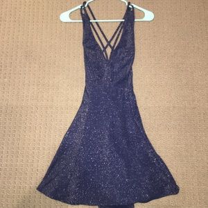 Lulus Navy Blue Sparkly Mini Dress